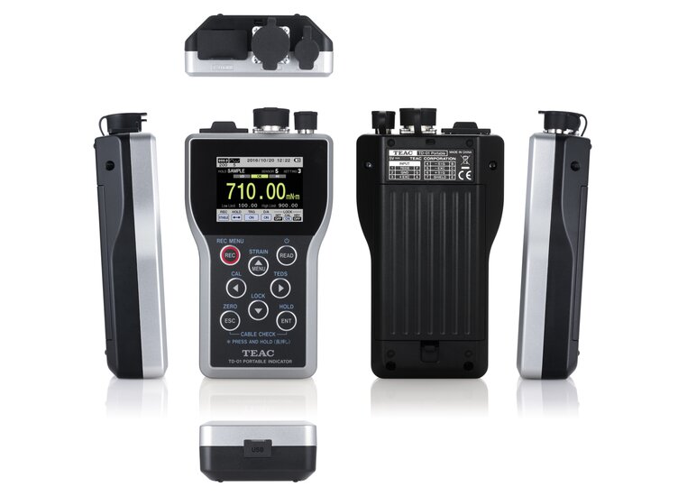 1-channel strain gauge amplifier with display, portable indicator with TEDS function