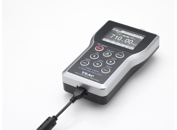 1-channel strain gauge amplifier with display, portable indicator with TEDS function