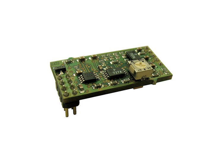 Measuring amplifier as PCB for sensors with straingages. Limiting frequency 1220Hz, input sensitivity 2.0 mV/V.