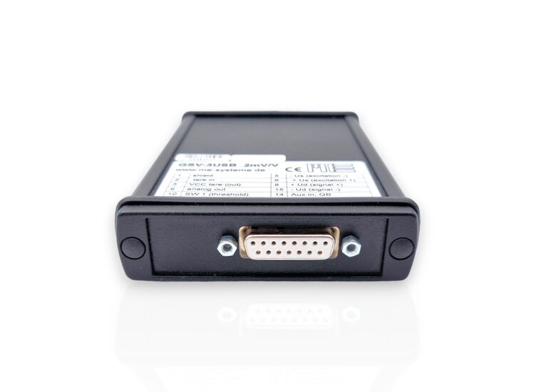 Measuring amplifier in aluminum housing (IP54) for sensors with straingages. Limiting frequency 1250Hz, input sensitivity 2.0 mV/V.