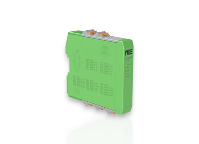 1-channel measuring amplifier with ±10V or 4-20mA output signal, 10Hz...10kHz low-pass filter and 2 threshold sensors for DIN rail mounting