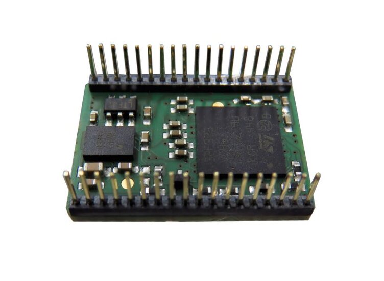 The Development Board serves to receive a GSV-6CPU module; The voltage supply and the communication is done via the USB port