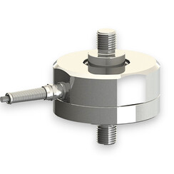 Force sensor for tensile force and compressive force with the measuring ranges 50 kN ... 100 kN, dimensions ø115mm x 125mm... ø115mm x 155mm, 3m connection cable / M12 circular connector