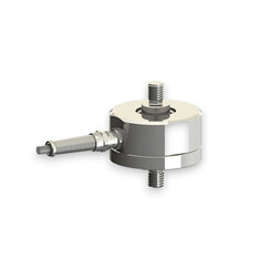 Force sensor for tensile force and compressive force with the measuring ranges 2 kN ... 10 kN, dimensions ø65mm x 35mm, 3m connection cable / M12 circular connector