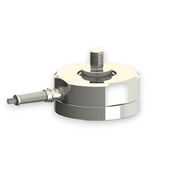 Force sensor for tensile force and compressive force with the measuring ranges 10 kN ... 50 kN, dimensions ø90mm x 50mm, 3m connection cable / M12 circular connector