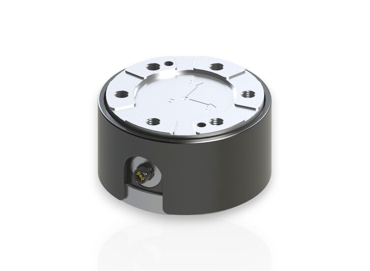 6-axis force / torque sensor with measuring range of 4kN/250Nm, 10kN/750Nm in the dimensions of Ø 110mm x 60mm. 6D Force sensor made in Germany order now directly at the manufacturer!
